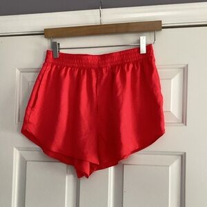 Victoria’s Secret Red Satin Cheetah Print Boxer Sexy Pajama Shorts S